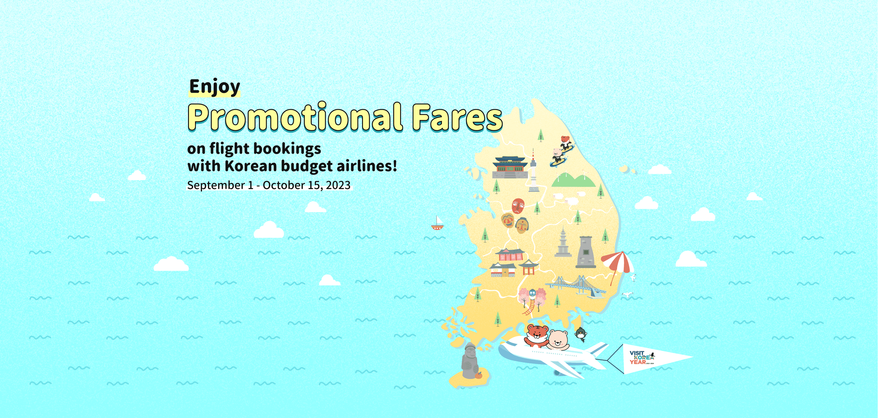 Enjoy Promotional Fares on flight bookings with Korean budget airlines!